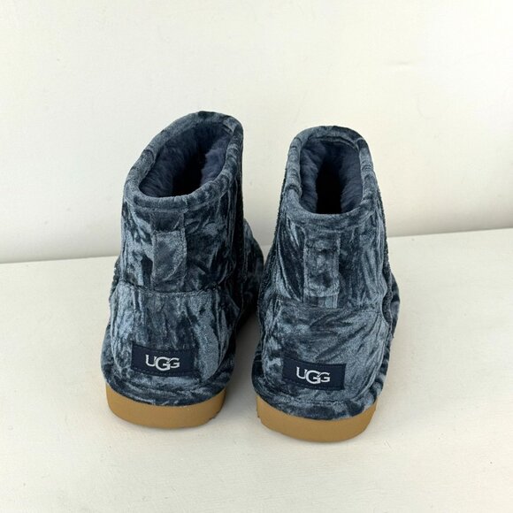 Youth US Size 6 - UGG Classic Mini II Velvet Fashion Winter Boots - Ocean Blue - Picture 6 of 8